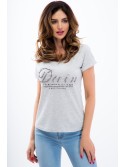 Beige t-shirt with beads 8208 - Online store - Boutique